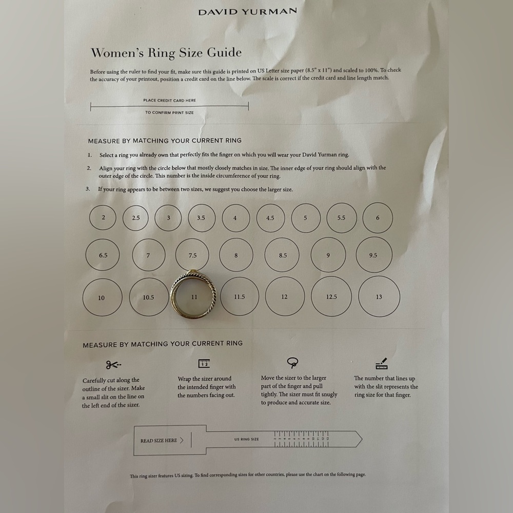 David Yurman X Crossover Band Ring in Sterling Silver with 18K Yellow Gold - Picture 9 of 12